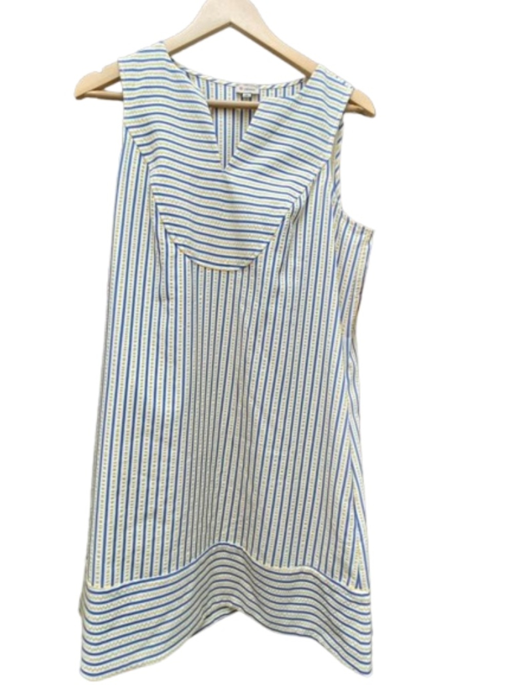 ✨NWT✨ Cremieux Blue,Yellow & White Striped Sleeveless Shift Dress